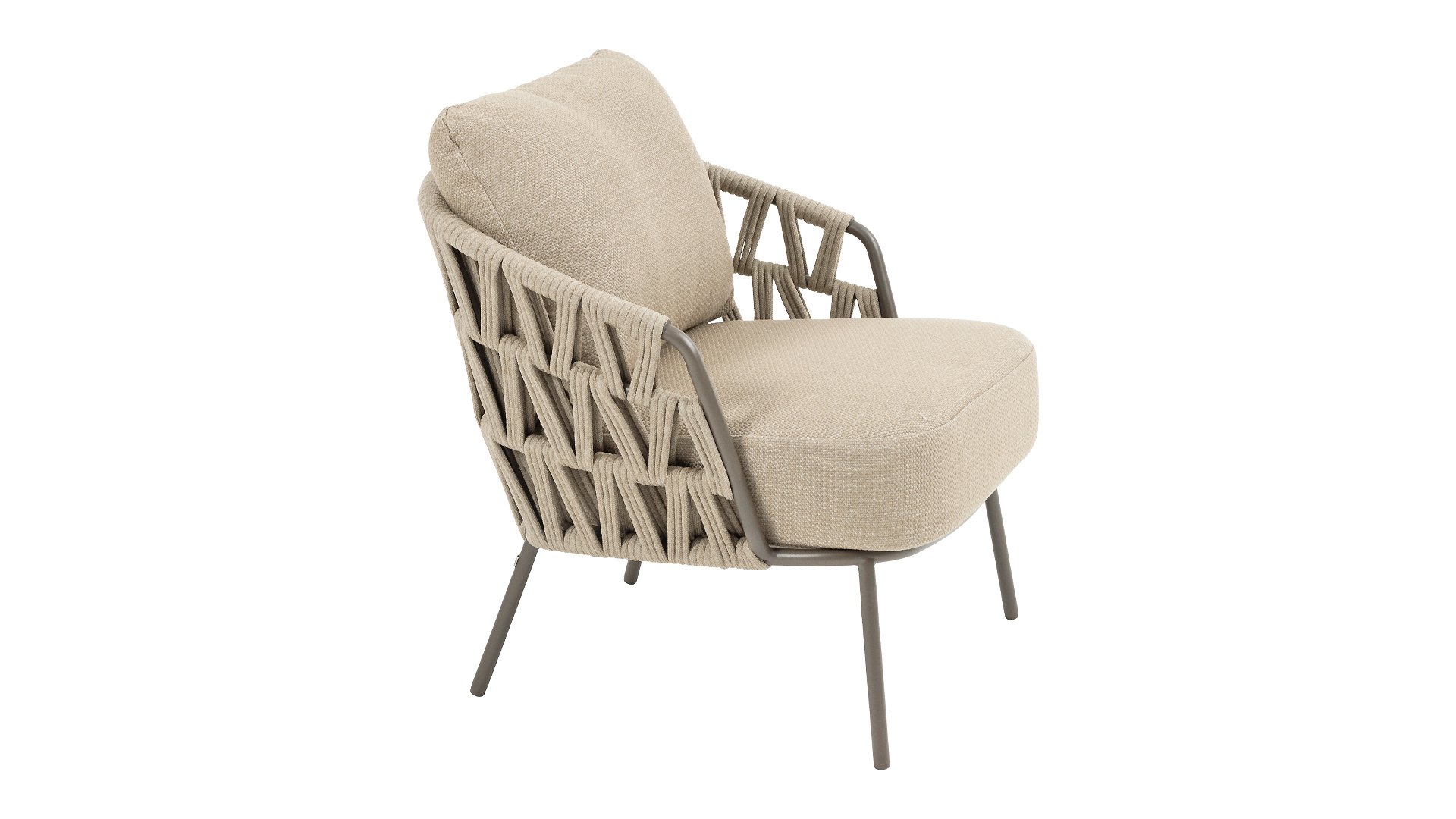 4 Seasons Outdoor Mallorca Dining Sessel Low mit 2 Kissen Terre/Taupe