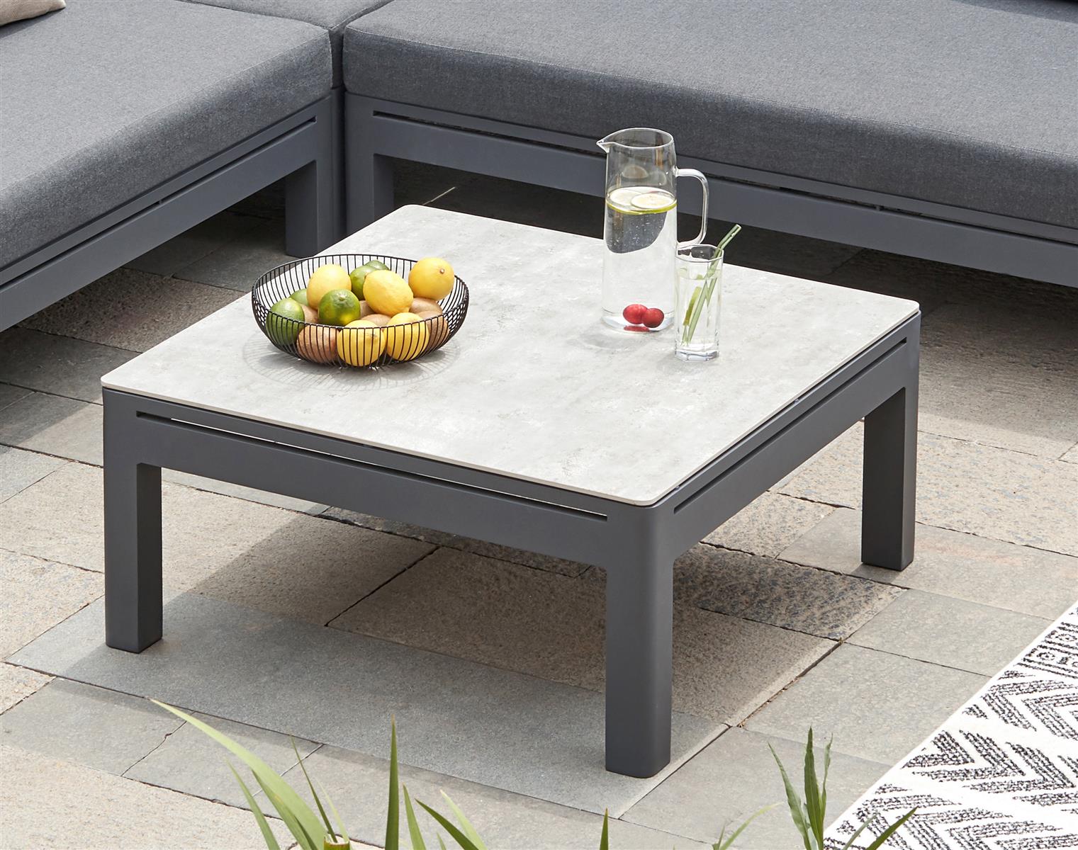 Garino Alu Loungetisch Monaco L80 x B80 x H38 cm