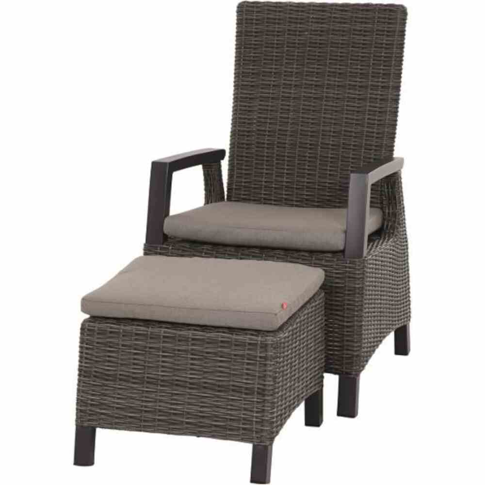 Siena Garden CORIDO Hocker Aluminium/Geflecht charcoal-grey