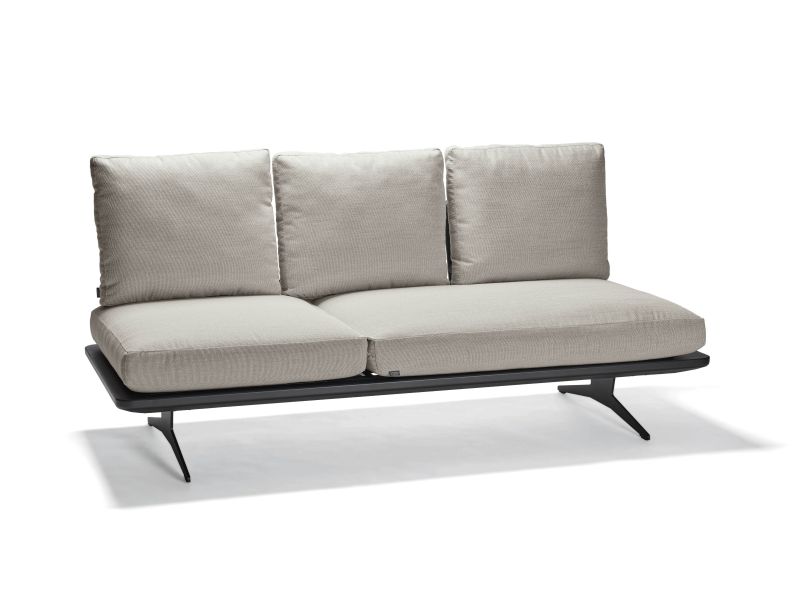 Stern Lounge/Liege Enya Aluminium anthrazit matt/Kordel Stone Kissenset 100% Polyacryl Macchiato