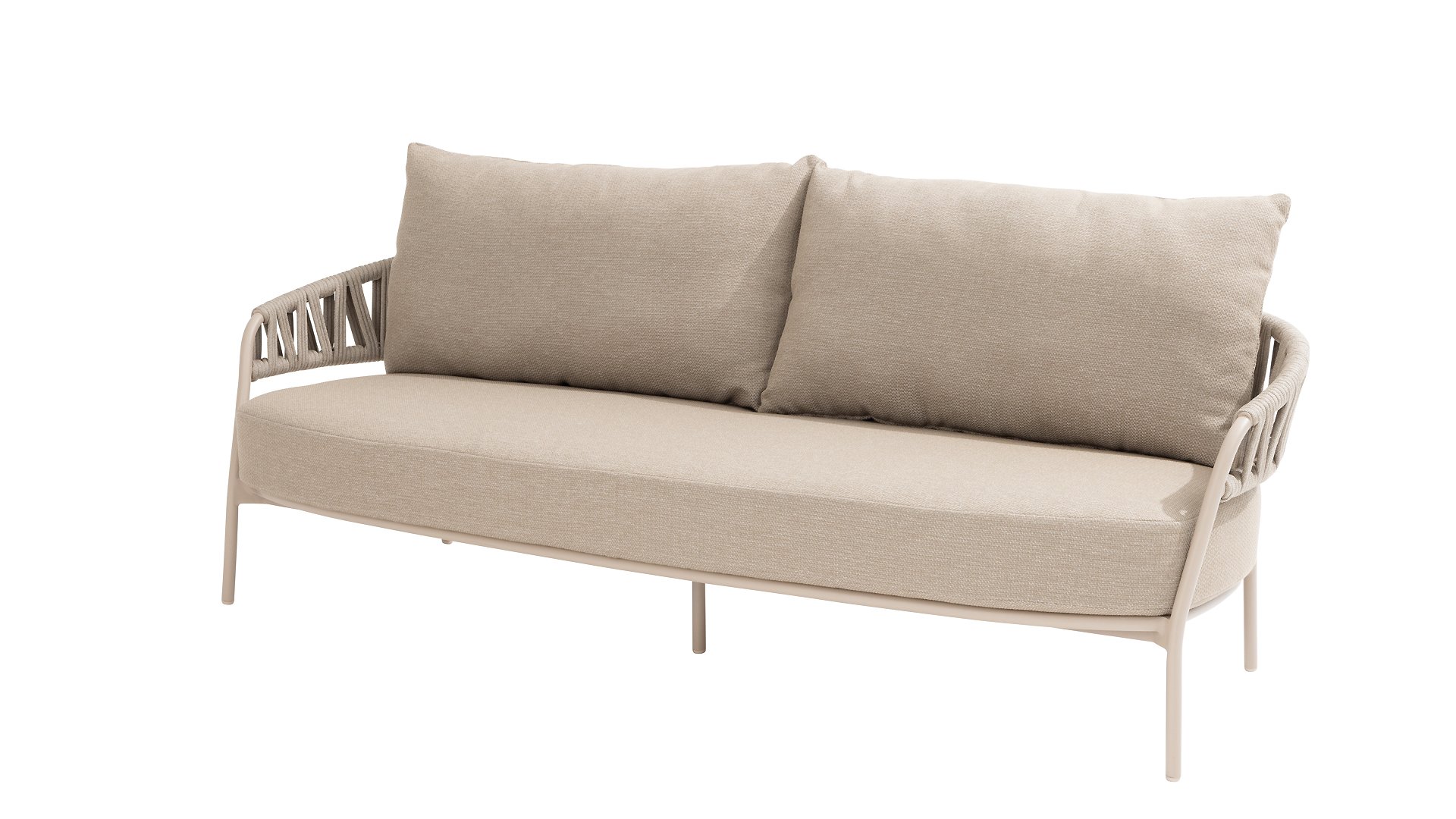 Taste by 4 Seasons Outdoor Calma Sofa 3-Sitzer mit 3 Kissen Latte/Taupe