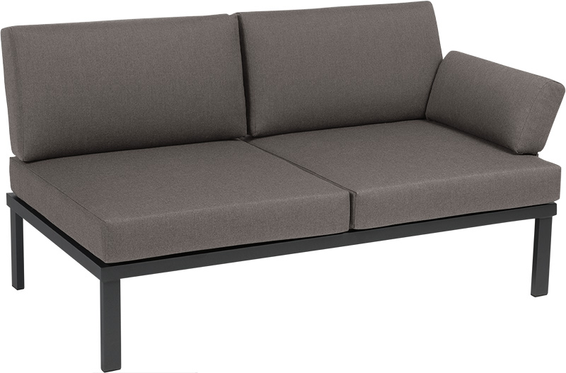 Karasek Modul Lido 150x84 Armlehne links carbon D12 darktaupe