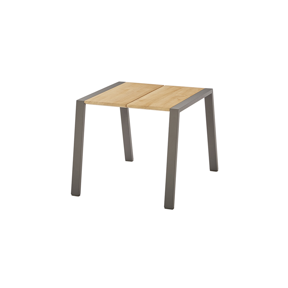 Diamond Garden Mali Beistelltisch - Edelstahl Dunkelgrau / Recycled Teak Natur