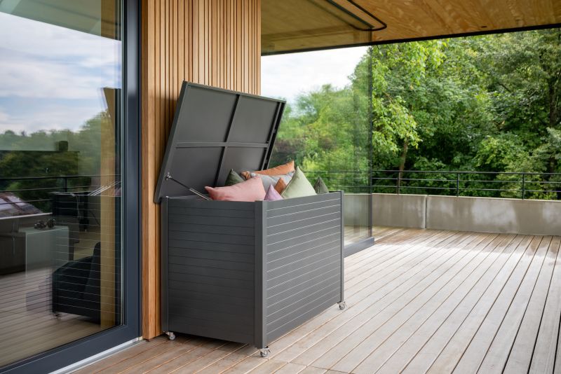 Stern Kissenbox Gilbert 140x76x91 cm Aluminium anthrazit