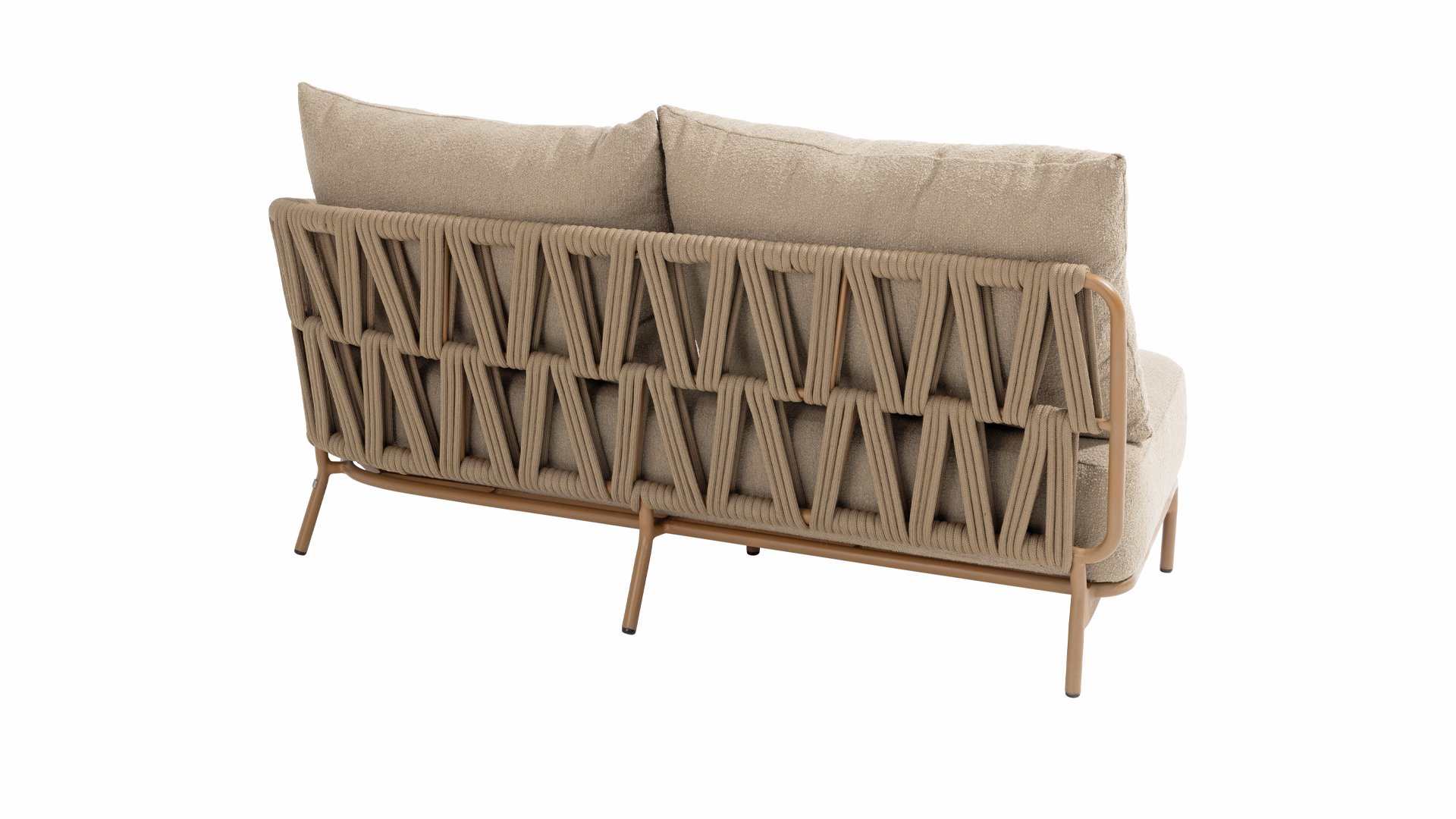 4 Seasons Outdoor Biarritz Sofa 2.5-Sitzer mit 3 Kissen Boucle Amber/Braun
