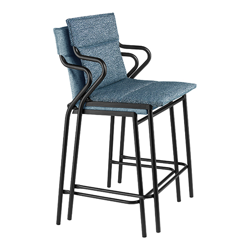 Lafuma ANCONE ALLURE mittelhoher Stuhl Sunbrella/Tundra Noir/Cobalt