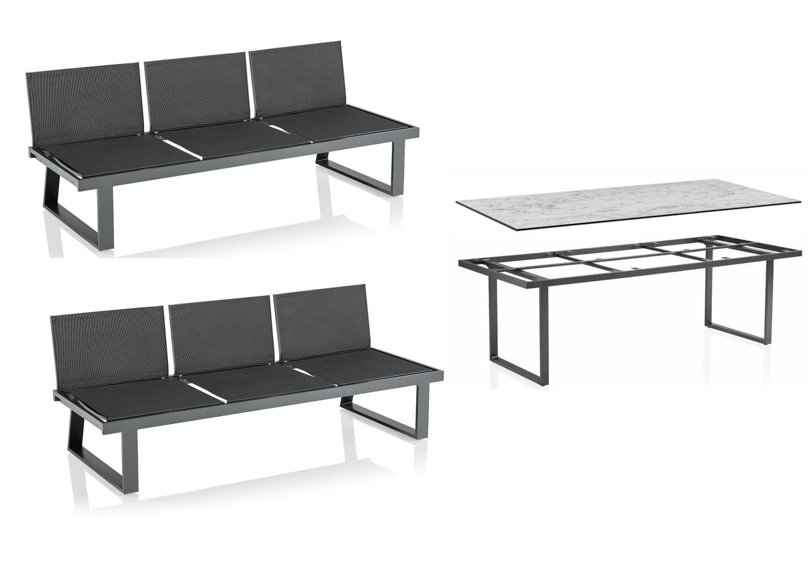 Kettler Rasmus Modular Dining Set anthrazit 4-teilig