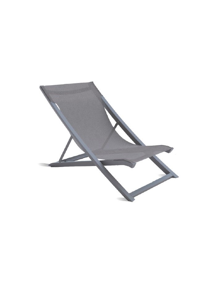 Grosfillex Sunset Transat Liegestuhl Silbergrau / Grau T30