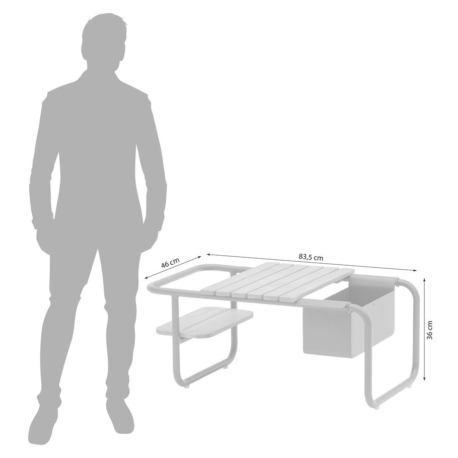 Zebra Somerset Beistelltisch Kaffeetisch Alu graphite 83 x 46 cm