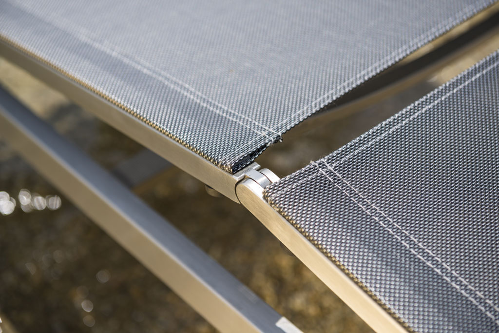 Diamond Garden Monaco Liege Edelstahl-Textilene - Grau/Schwarz