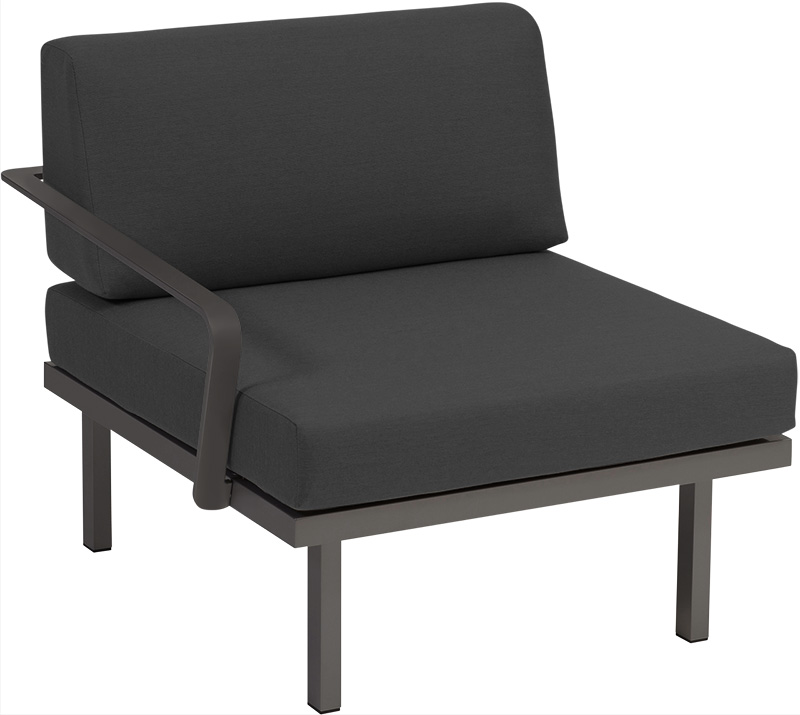 Karasek Modul Sylt 75x84 Armlehne rechts grau metallic D10 sooty