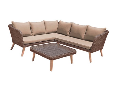 Lounge-Set PRIMA anisbraun Kunststoffgeflecht/Akazie FSC®