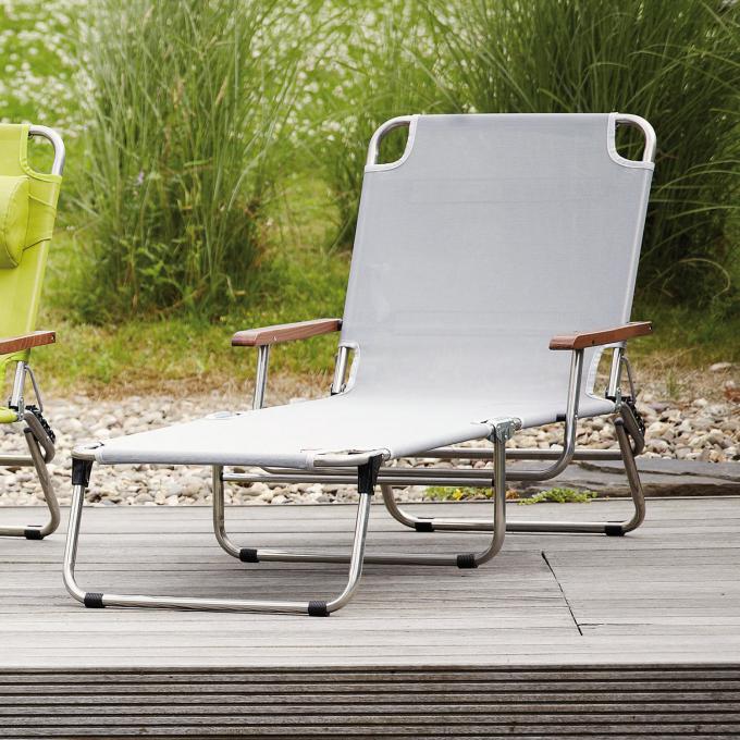 Jan Kurtz fiam amigo Dreibeinliege mit armlehne silbergrau