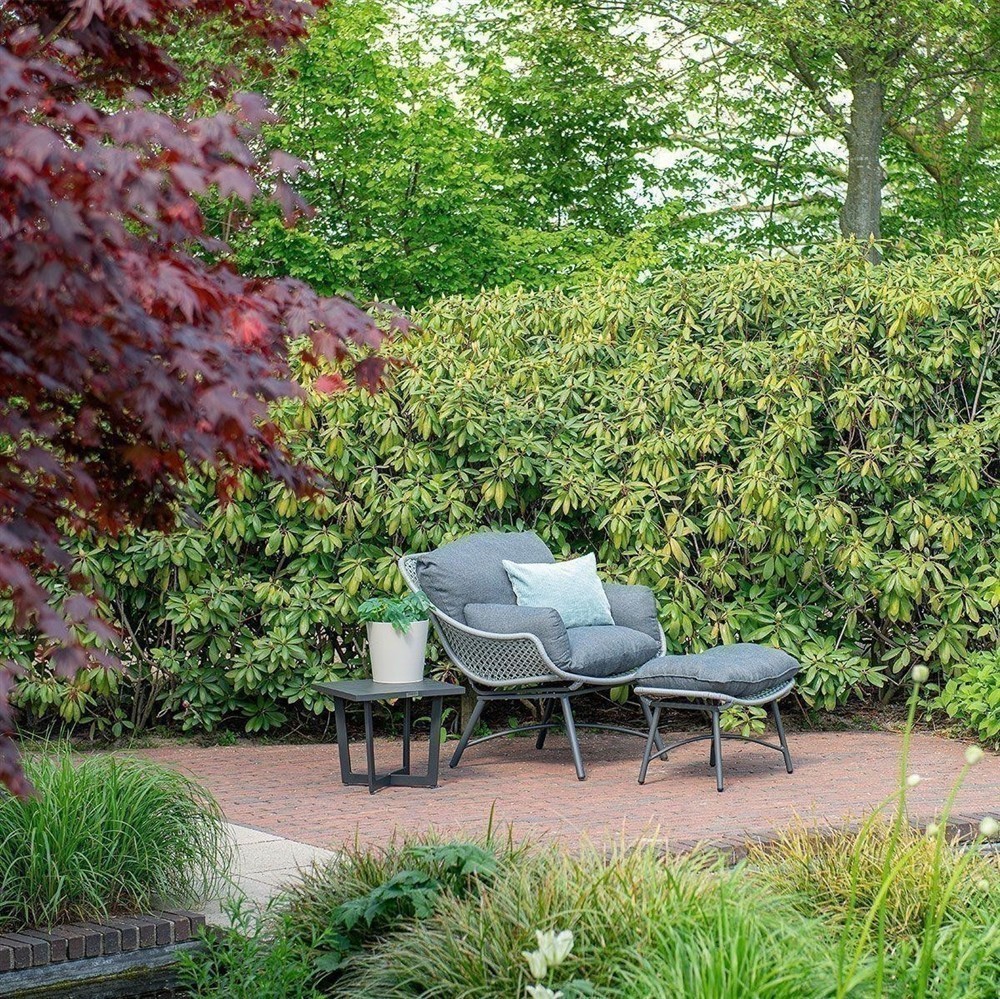 GARDEN Impressions Logan Sessel mit Fußbank sanftgrün/grau