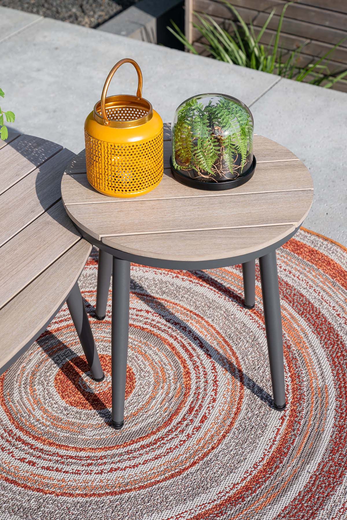 GARDEN Impressions Margriet BeistelltischeØ50xH48c.black/hell Teak imowood