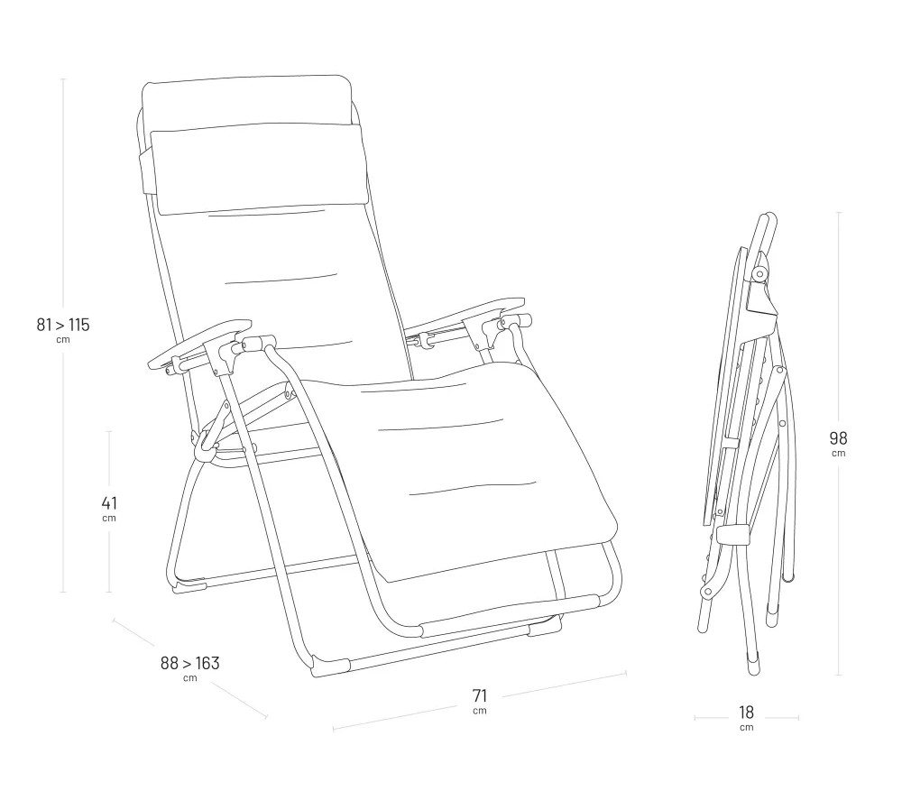 Lafuma EVOLUTION Relaxsessel Be Comfort® Titan/Ash Grey inkl. Zubehört
