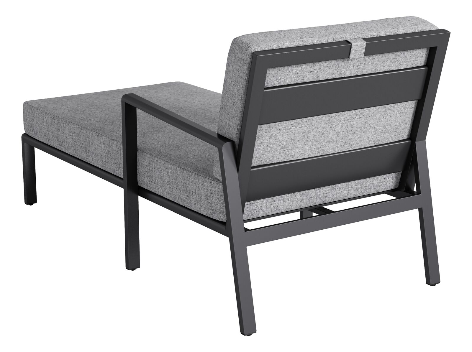 KETTLER Zenith Chaiselongue rechts Anthrazit Kissen Hellgrau meliert