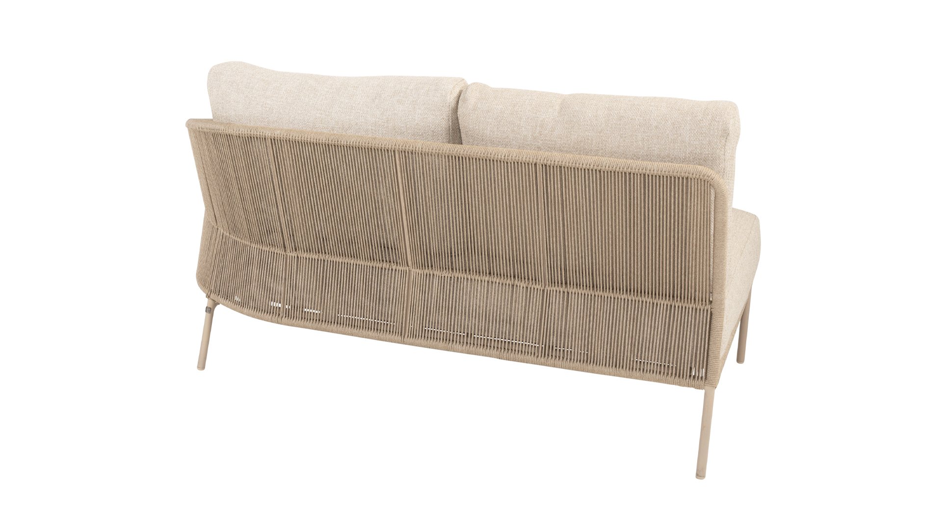 Taste by 4 Seasons Outdoor Florence Sofa 2-Sitzer Armlehne links mit 3 Kissen Latte/Taupe