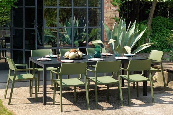 Nardi Trill Dining Tischset + Rio Ausziehtisch 140-210 cm