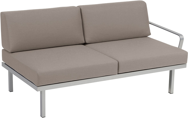 Karasek Modul Sylt 150x84 Armlehne links silber D11 naturegrey