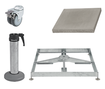 Glatz Rollsockelset M4 120kg inkl. Platten & Standrohr