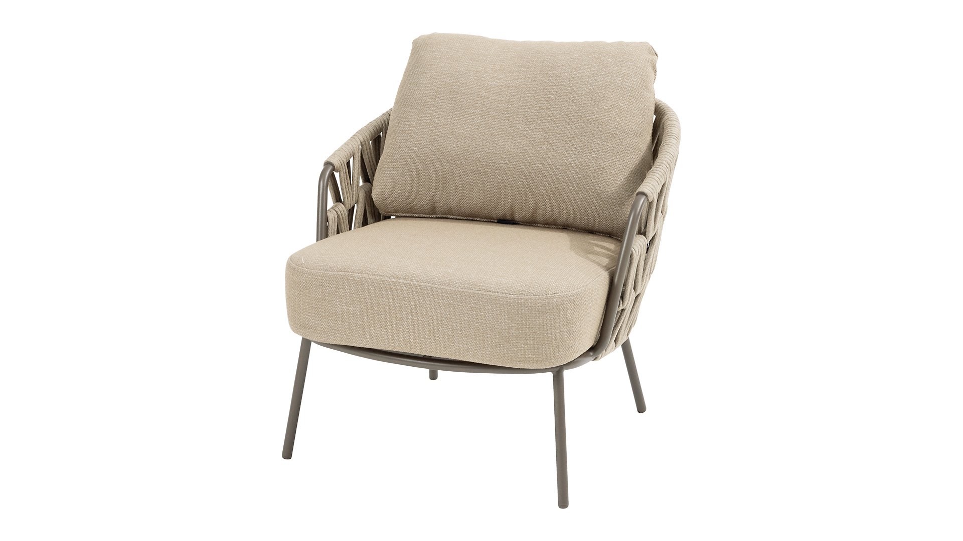 4 Seasons Outdoor Mallorca Dining Sessel Low mit 2 Kissen Terre/Taupe