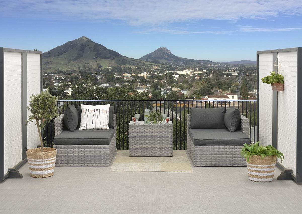 GARDEN Impressions Garda Balkonlounge 5-tlg. cloudy grey L-shape/reflex  black