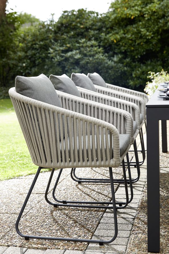 Diamond Garden Kos Stuhl Light Grey/Rope-Hellgrau/Edelstahl Dunkelgrau