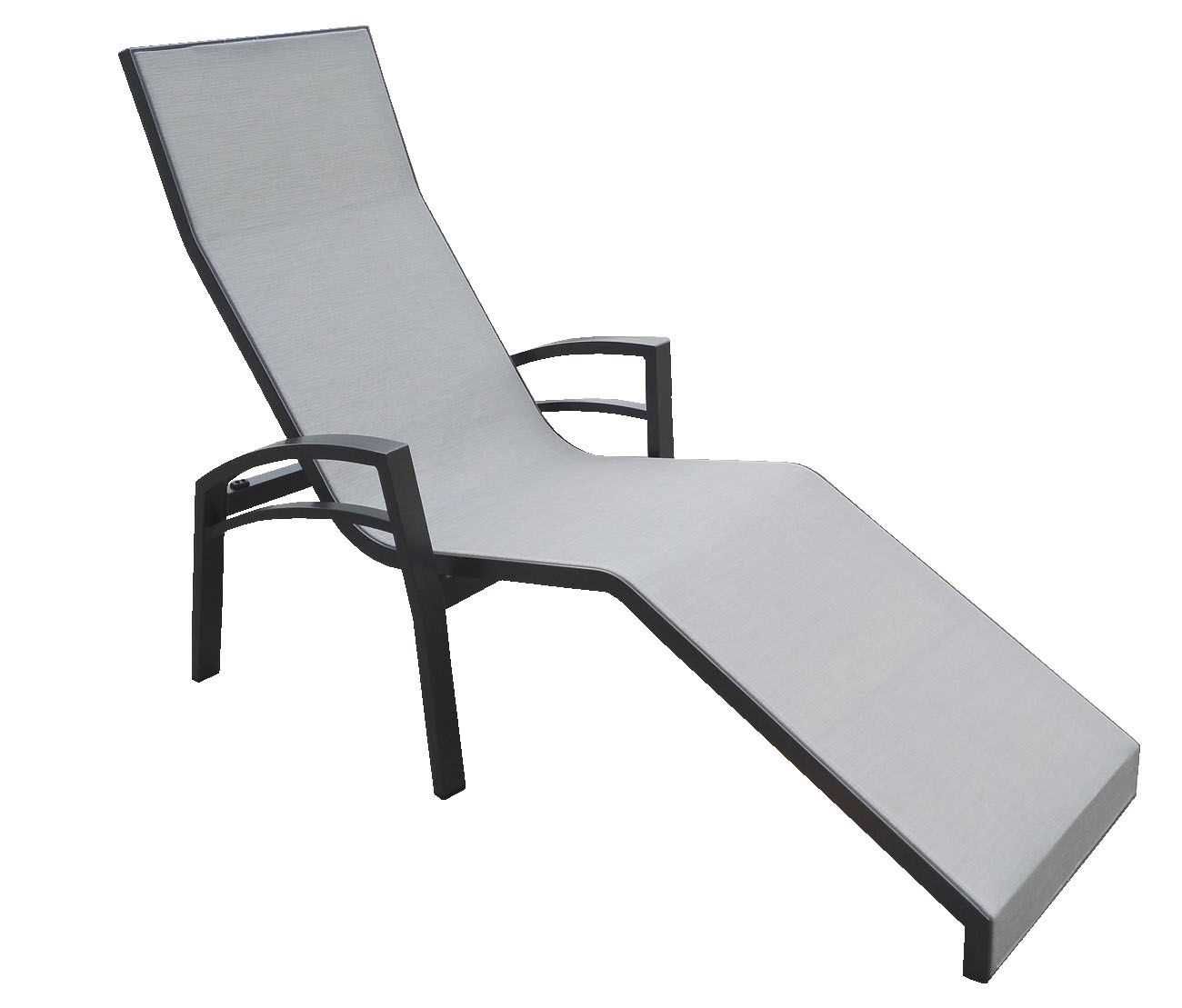 Stern Relaxliege Balance 2 Aluminium anthrazit mit Bezug Textilen silber