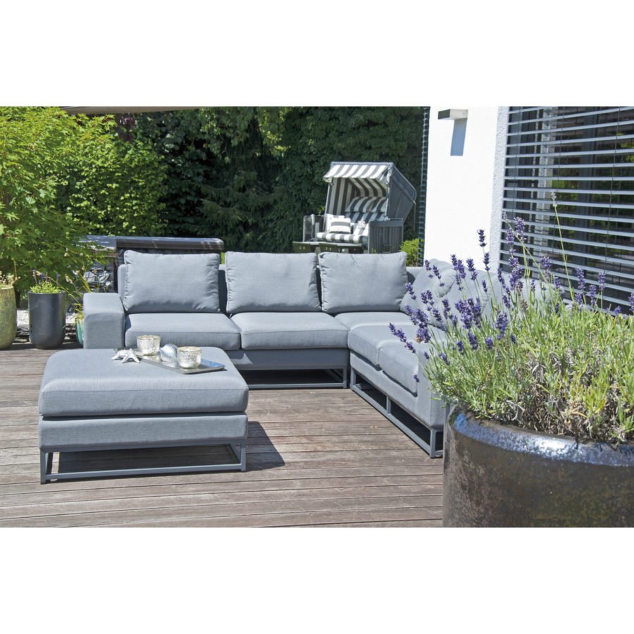 SonnenPartner Unique Eckmodul 2-Sitzer rechts flanelle