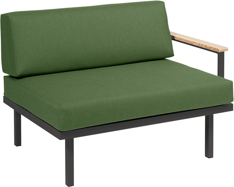Karasek Modul Sylt 100x84 Holzarmlehne links carbon D15 pistachio