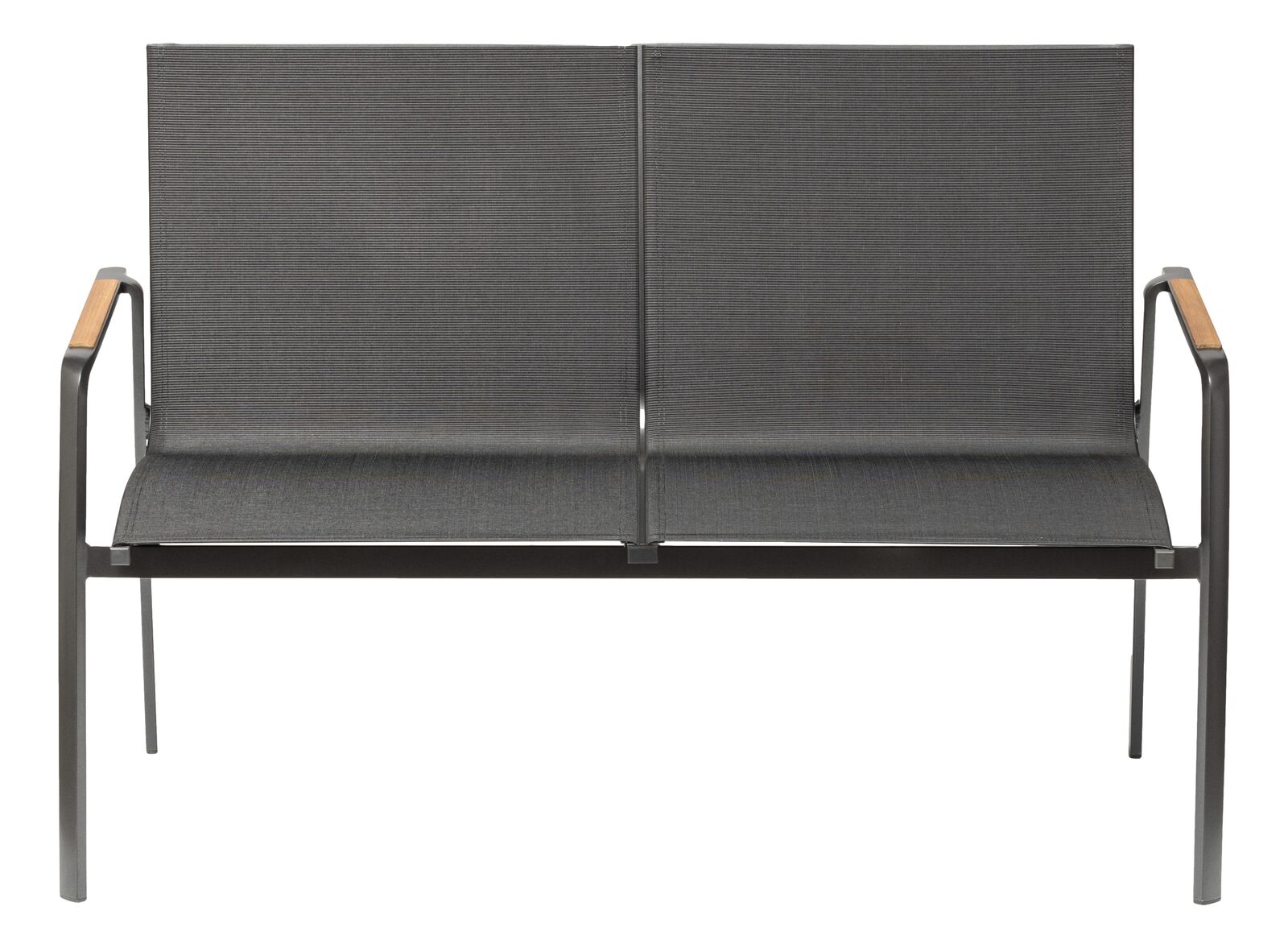 Kettler DIAMOND 2er Bank, anthrazit/ charcoal, Armlehne Teak