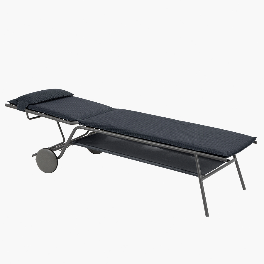 Lafuma MIAMI II hoch ESSENTIEL Sonnenliege BeComfort® Titane/Dark Grey