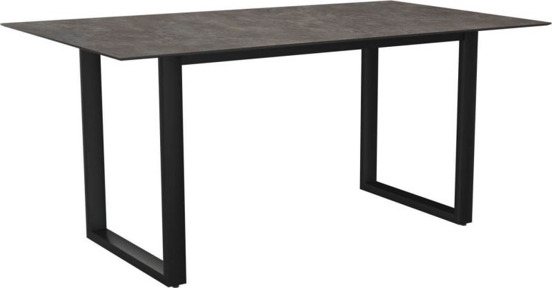 Stern Kufentisch 160x90 cm Aluminium anthrazit mit Tischplatte Silverstar 2.0 Dekor Stone