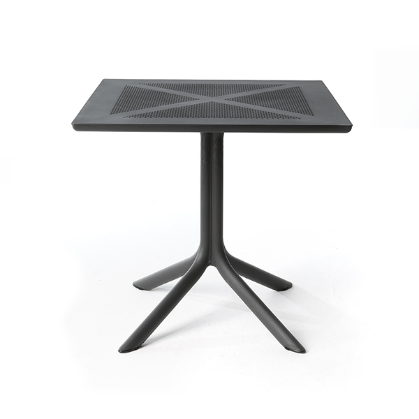 Grattoni Monaco Diningset Anthrazit/Taupe mit Nardi Tisch 80 x 80 cm