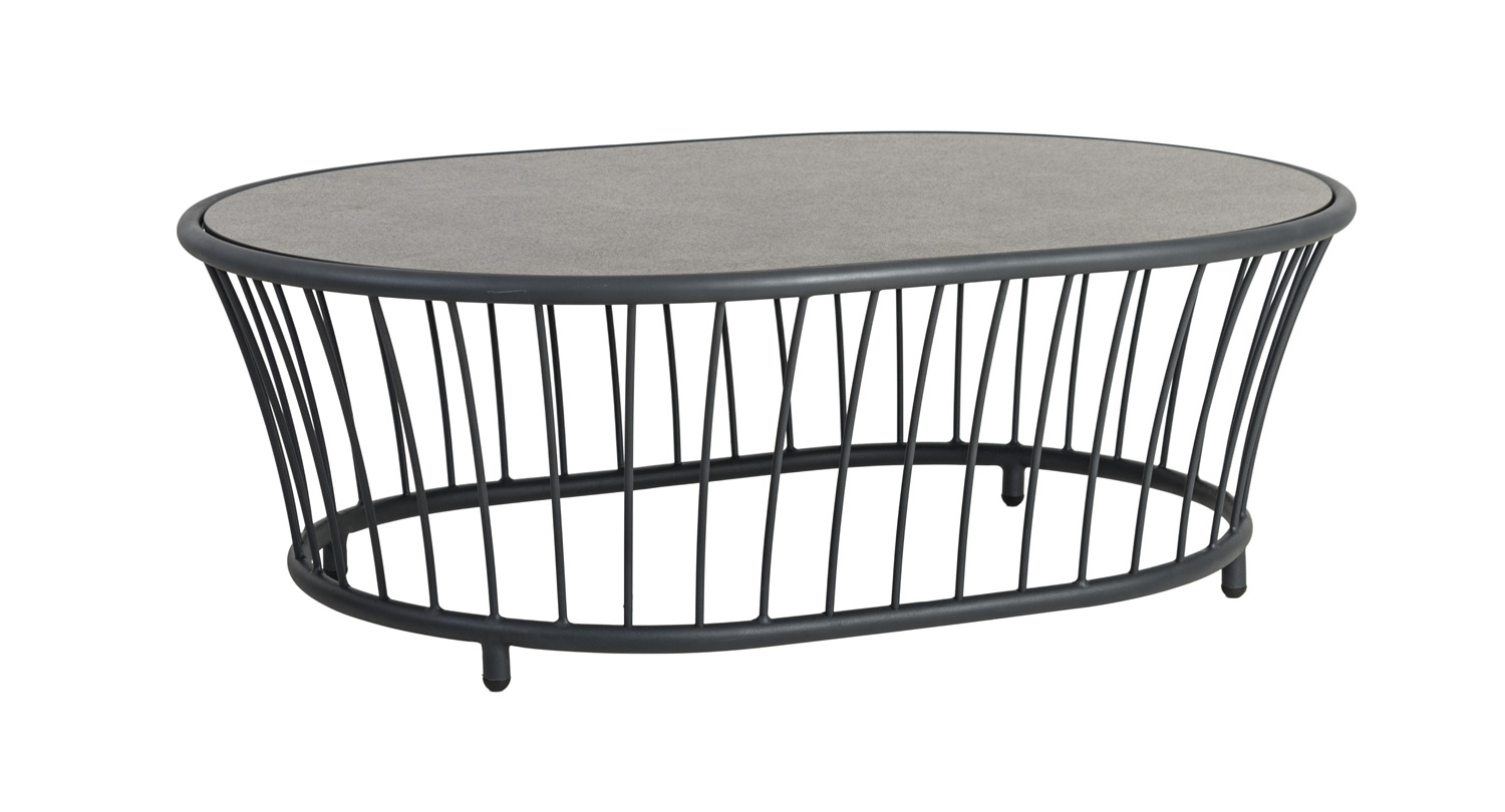 Alexander Rose Cordial Loungetisch grau mit HPL Tischplatte Pebble