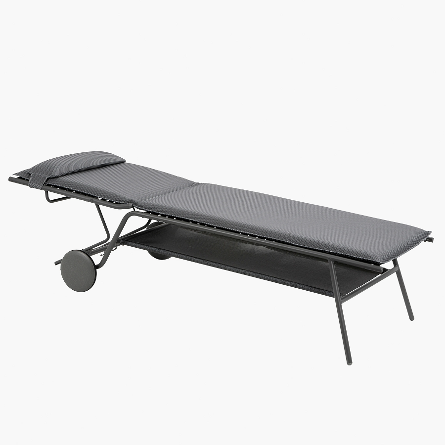 Lafuma MIAMI II hoch ESSENTIEL Sonnenliege BeComfort® Titane/Silver