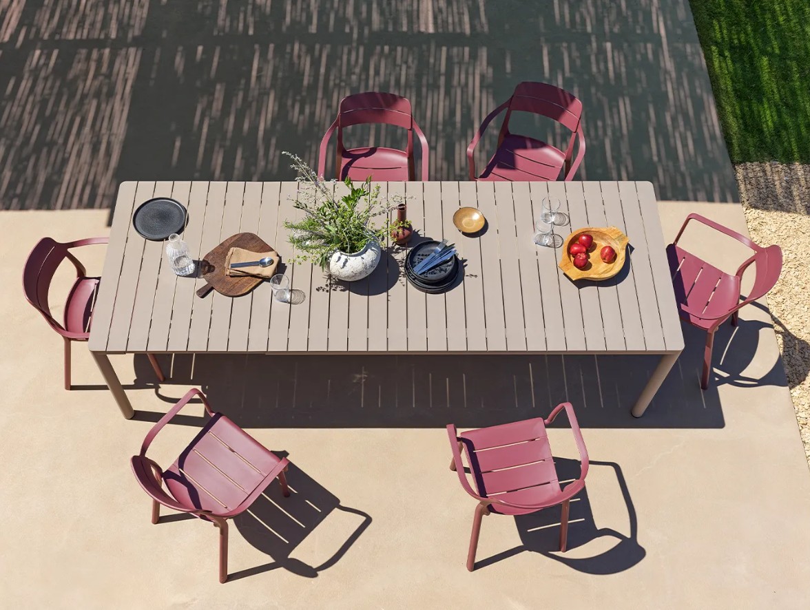 Nardi Cassia Dining Tischset + Tevere Ausziehtisch 147-211 cm