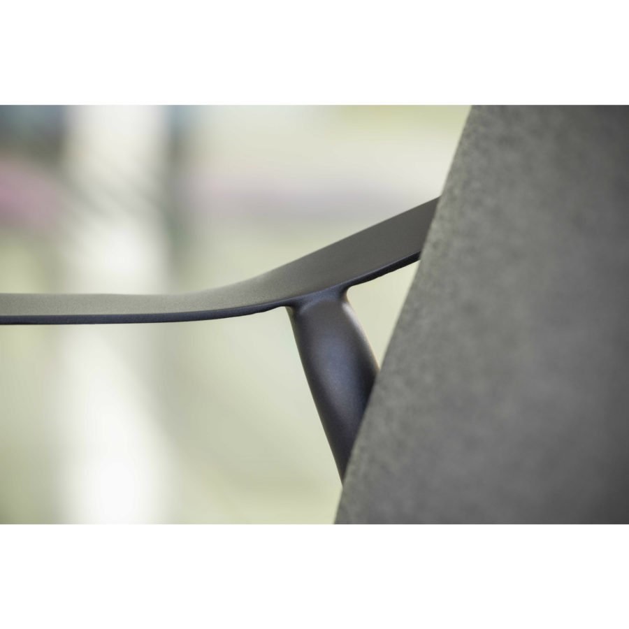 Stern Lounge-Sofa 3-Sitzer Vanda Aluminium anthrazit mit Kissen 100% Acryl Dessin seidengrau