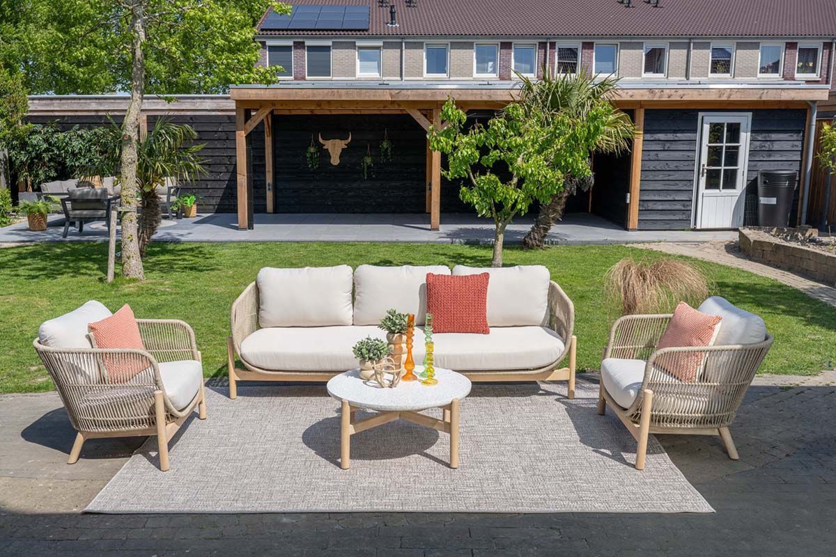 GARDEN Impressions Talara Lounge set 5-tlgAkazie white wash/ Sand