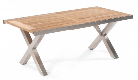 Ausziehtisch "Spectra" 190/250x100 cm Edelstahl / Old Teak Look von SonnenPartner