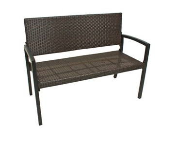 Parkbank SOLAR Kunststoffgeflecht/Aluminiumgestell coffee