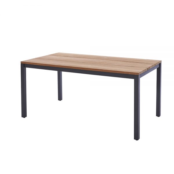Diamond Garden Tisch Ravenna 130x80 cm/Edelstahl-Dunkelgrau/Recycled Teak Natur