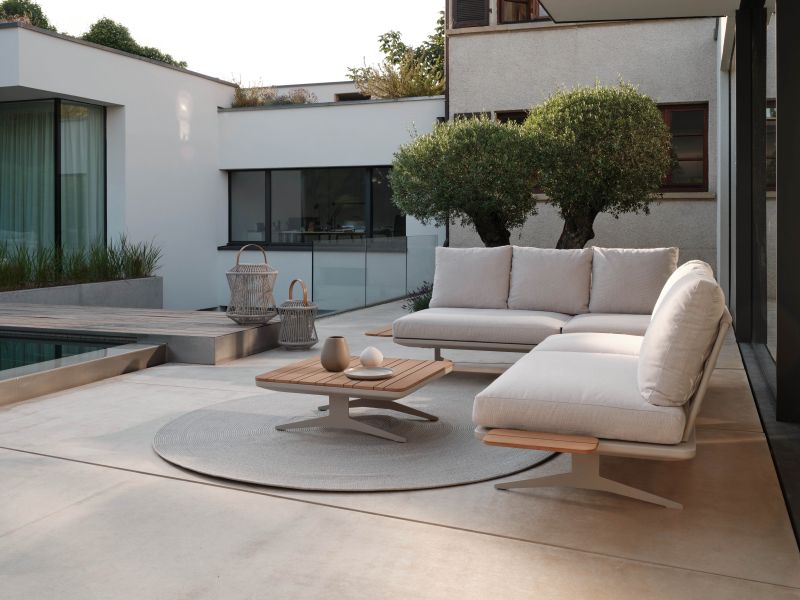Stern Lounge/Liege Enya Aluminium greige Rückenteile Vanilla Kissenset 100% Polyacryl Vanilla