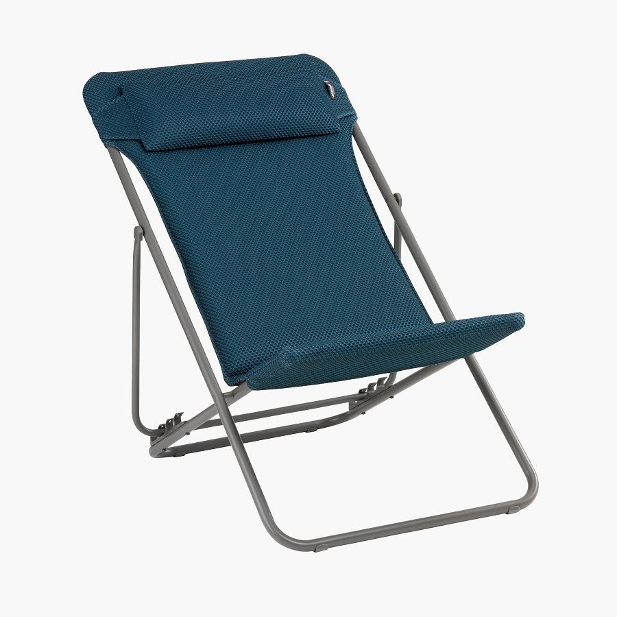 Lafuma MAXI TRANSAT Liegestuhl BeComfort® Titane/Bleu Encre