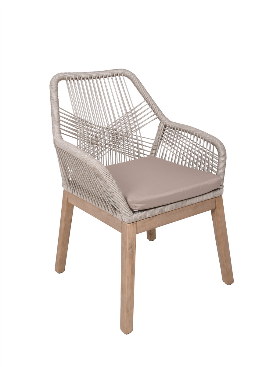 Parma Dining Set Akazie braun / brushed wash 5-teilig