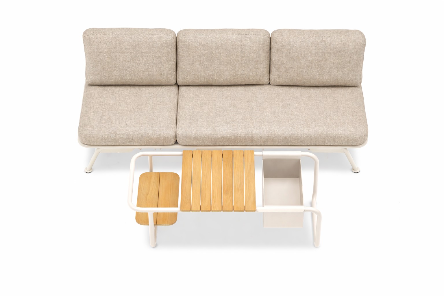 Zebra Somerset 3-Sitzer Alu taupe inkl. Kissen mit Loungetisch nature