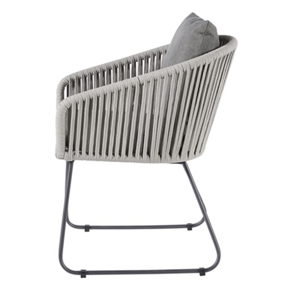 Diamond Garden Kos Stuhl Light Grey/Rope-Hellgrau/Edelstahl Dunkelgrau