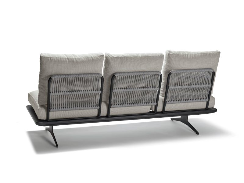 Stern Lounge/Liege Enya Aluminium anthrazit matt/Kordel Stone Kissenset 100% Polyacryl Macchiato