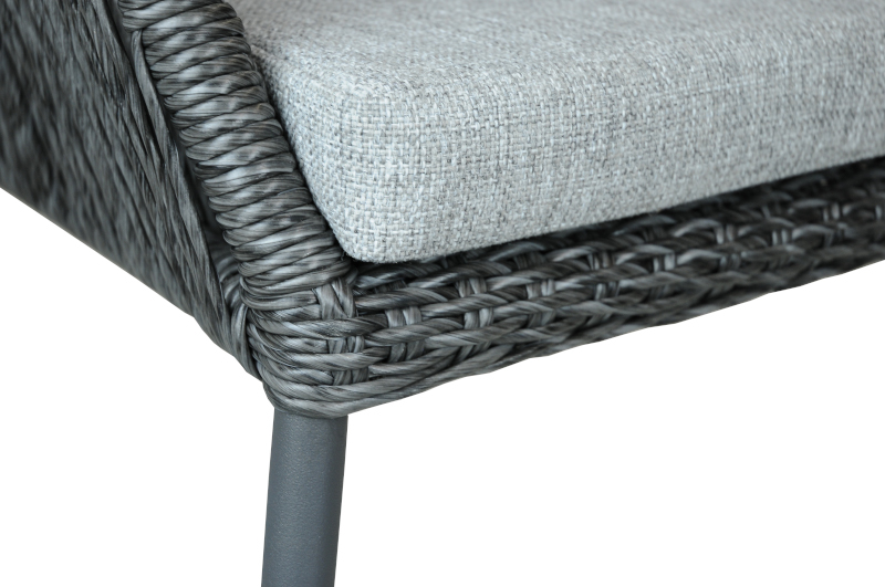 sitMobilia Allanis Dining Stuhl Geflecht Twisted Ebony inkl. Kissen